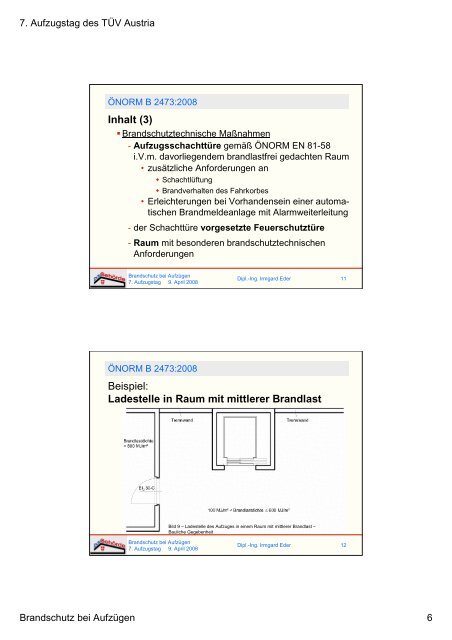 7. Aufzugstag des TÃV Austria Brandschutz bei AufzÃ¼gen