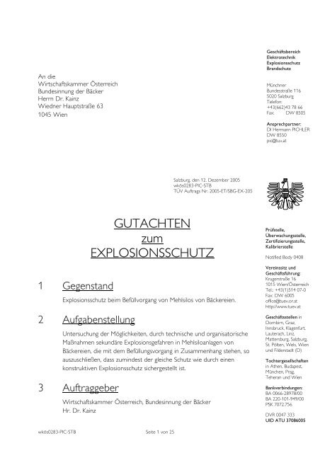 Gutachten Zum Explosionsschutz