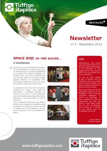 Newsletter n°5 - Novembre 2012 - Tuffigo-rapidex