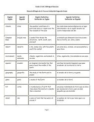 Grade 2 Unit 3 Bilingual Glossary Glosario Bilingüe de la Tercera ...