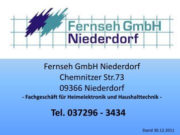 Kanal Frequenz Modulation Symbolrate ... - Fernseh Gmbh Niederdorf