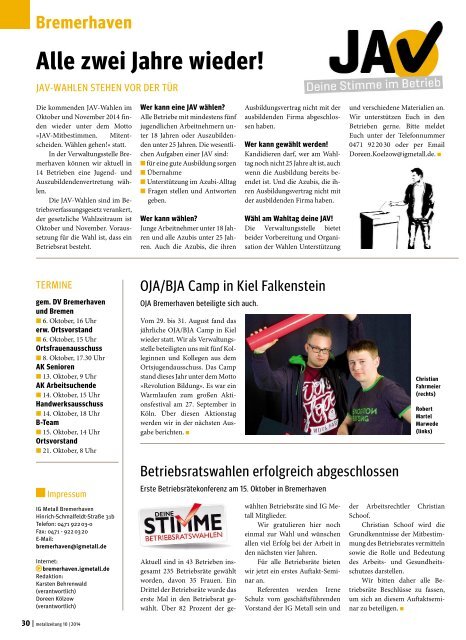 metallzeitung Küste Nr. 10 / 2014