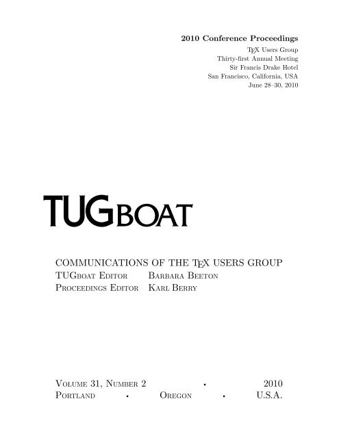 Complete issue 31:2 as one pdf - TUG