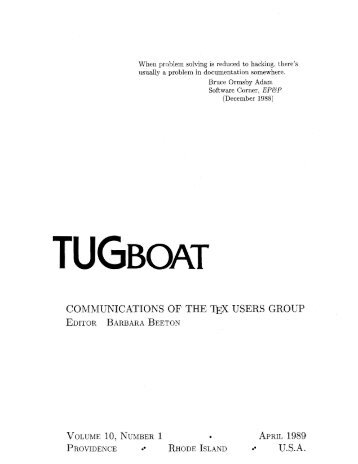 Complete issue 10:1 as one pdf - TUG