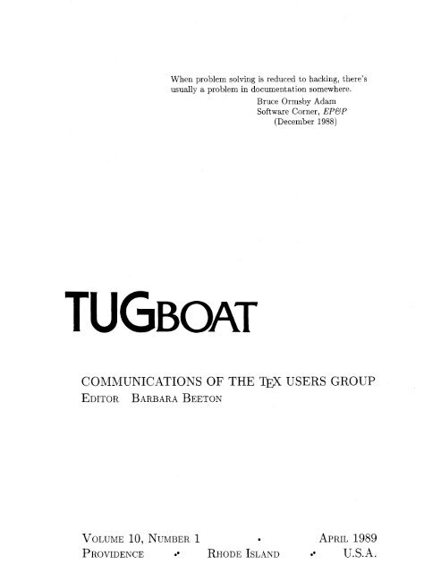 Complete issue 10:1 as one pdf - TUG