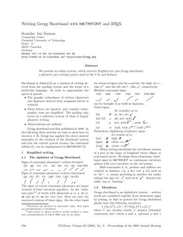 Writing Gregg Shorthand with mEtaFoNt and LATEX - TUG