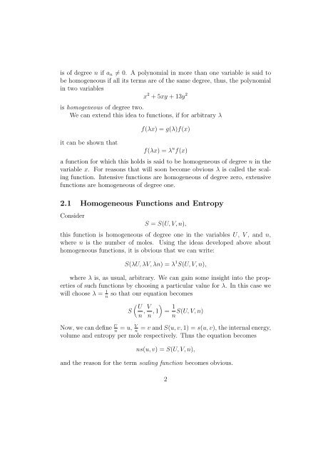 The Euler Equation and the Gibbs-Duhem Equation - TUG