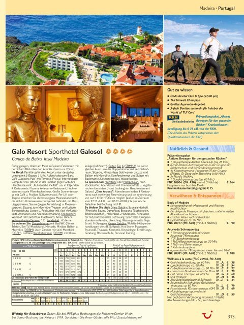 TUI - SchÃ¶ne Ferien: Vital - Winter 2008/2009 - tui.com - Onlinekatalog