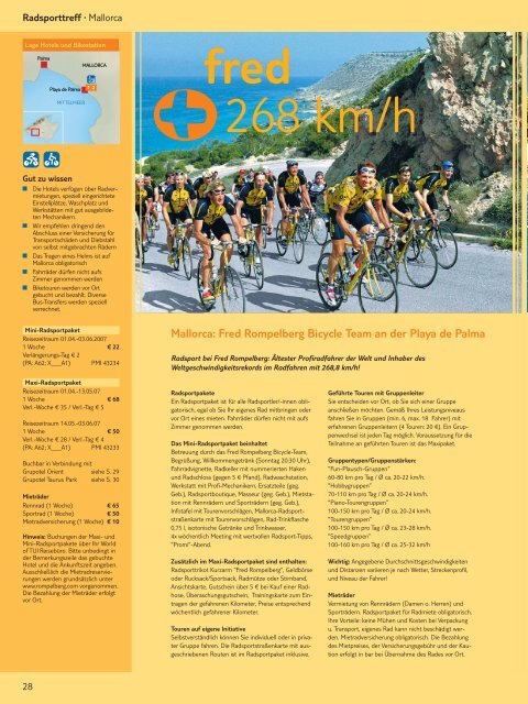 TUI - Sports Hiking & Biking - Sommer 2007 - tui.com - Onlinekatalog