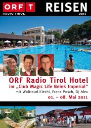 ORF Radio Tirol Hotel 01. â 08. Mai 2011 - TUI ReiseCenter