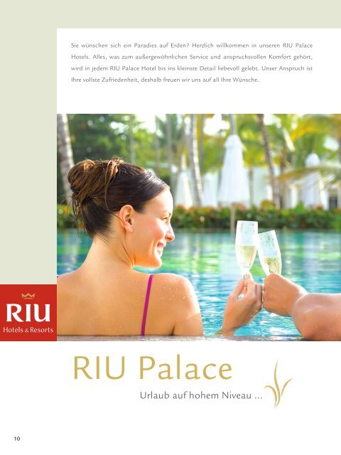 TUI - RIU: Hotels & Resorts - Sommer 2010 - TUI.at