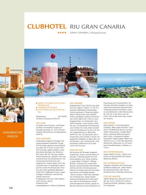 TUI - RIU: Hotels & Resorts - Sommer 2010 - TUI.at