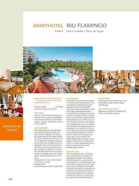 TUI - RIU: Hotels & Resorts - Sommer 2010 - TUI.at