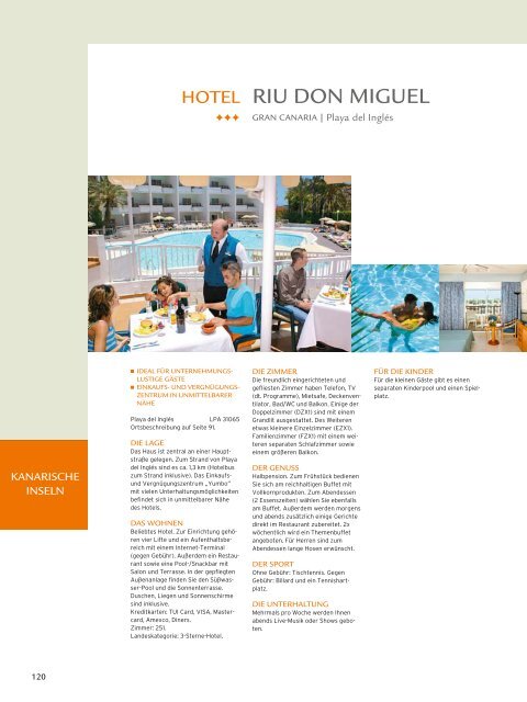 TUI - RIU: Hotels & Resorts - Sommer 2010 - TUI.at