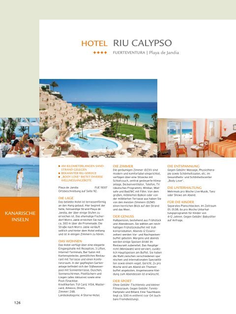 TUI - RIU: Hotels & Resorts - Sommer 2010 - TUI.at