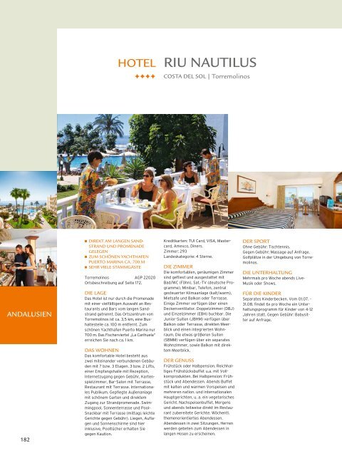 TUI - RIU: Hotels & Resorts - Sommer 2010 - TUI.at