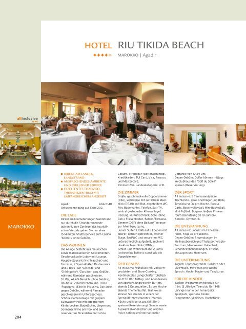 TUI - RIU: Hotels & Resorts - Sommer 2010 - TUI.at