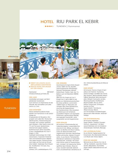 TUI - RIU: Hotels & Resorts - Sommer 2010 - TUI.at