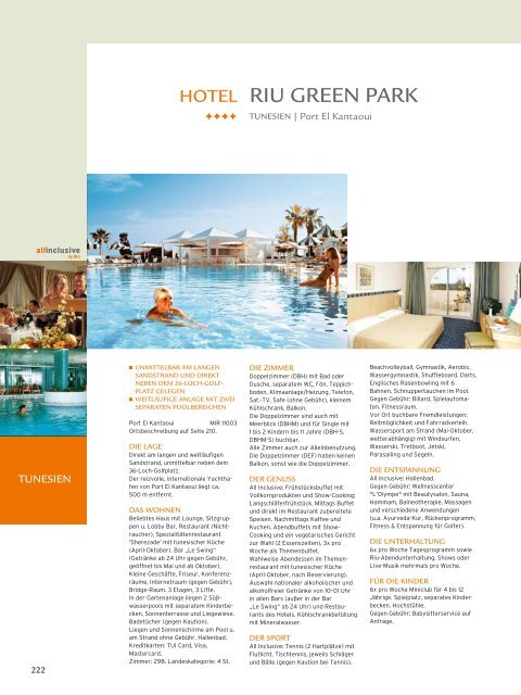 TUI - RIU: Hotels & Resorts - Sommer 2010 - TUI.at