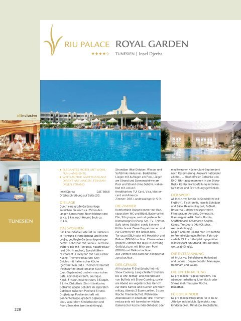 TUI - RIU: Hotels & Resorts - Sommer 2010 - TUI.at