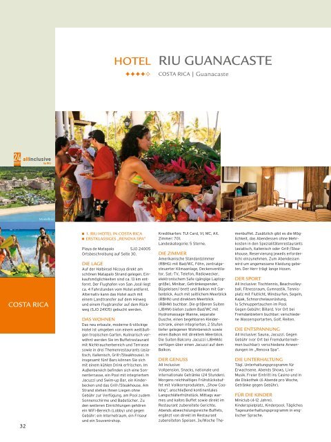 TUI - RIU: Hotels & Resorts - Sommer 2010 - TUI.at