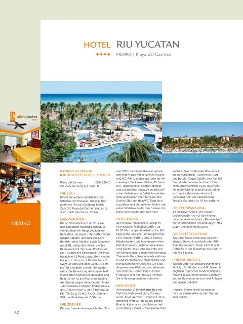 TUI - RIU: Hotels & Resorts - Sommer 2010 - TUI.at