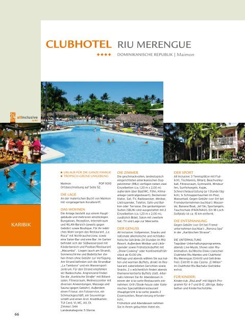 TUI - RIU: Hotels & Resorts - Sommer 2010 - TUI.at