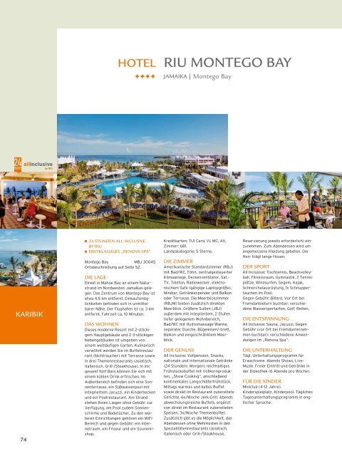 TUI - RIU: Hotels & Resorts - Sommer 2010 - TUI.at