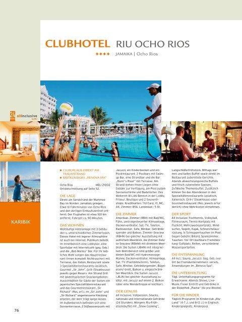 TUI - RIU: Hotels & Resorts - Sommer 2010 - TUI.at