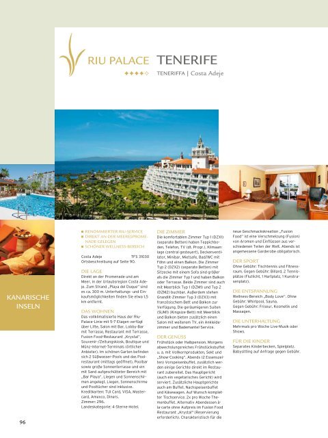 TUI - RIU: Hotels & Resorts - Sommer 2010 - TUI.at