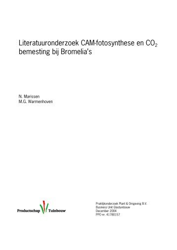 Literatuuronderzoek CAM-fotosynthese en CO2 bemesting bij ...