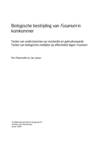 Biologische bestrijding van Fusarium in komkommer