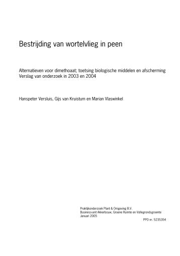 Bestrijding van wortelvlieg in peen