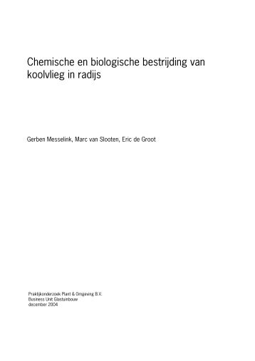 Chemische en biologische bestrijding van koolvlieg in radijs
