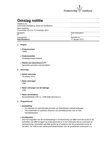 Project Handelspromotie Sierteelt