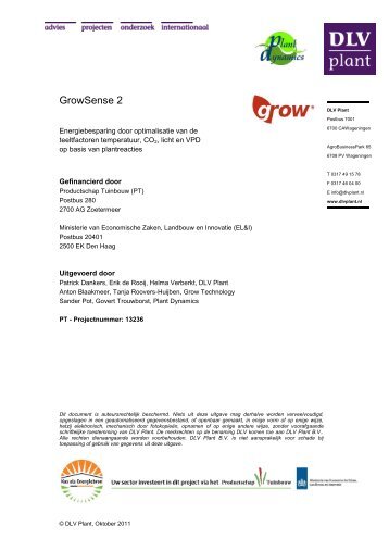 Onderzoeksverslag (DLV plant), versie 1.2 - Productschap Tuinbouw