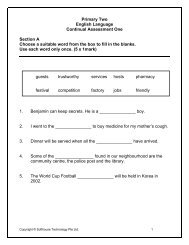 Primary Two English Language Continual ... - FreeExamPapers