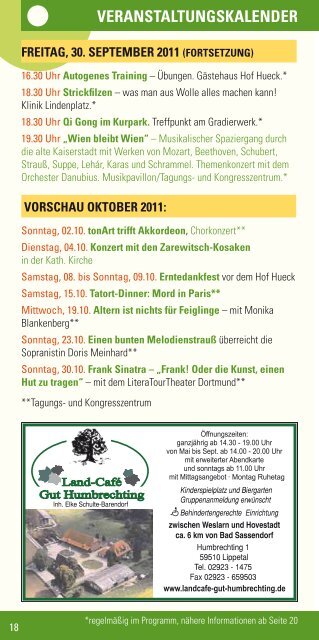 September 2011 - Tagungs- und Kongresszentrum Bad Sassendorf