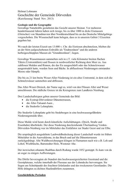 Kurzer Abriss der Geschichte Dörverdens (PDF) - tulifurdon.de