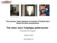 The clean- burn Tulipiippu pellet burner