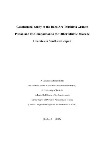 Geochemical Study of the Middle Miocene Granites in Southwest ...