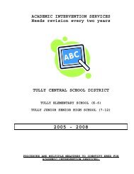 Academic Intervention Services Plan - Tully School District