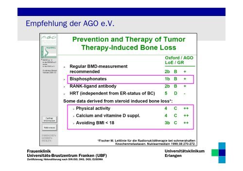 Bisphosphonate - Tumorzentrum - UniversitÃ¤tsklinikum Erlangen