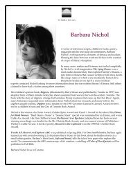 Barbara Nichol - Tundra Books