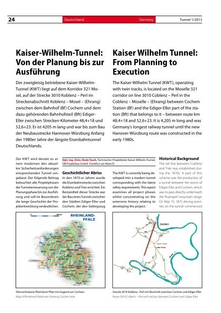 Kaiser-Wilhelm-Tunnel: Von der Planung bis zur AusfÃ¼hrung Kaiser ...