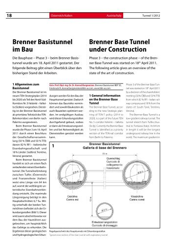 Brenner Basistunnel im Bau Brenner Base Tunnel under Construction