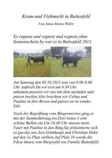Kram-und Viehmarkt in Battenfeld