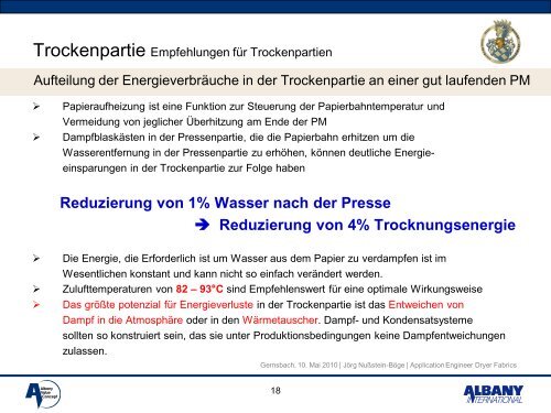 Kosten- und Prozessoptimierung in der Trockenpartie VGP Tagung ...