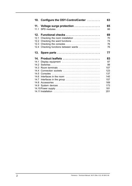 Flamenco Technical Manual Revision 6.0 - Tunstall.de