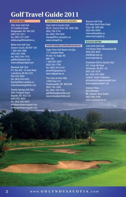 Golf Travel Guide 2011 - Nova Scotia